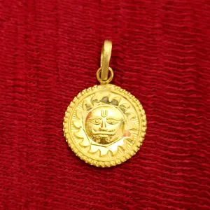 22 KT Gold Unisex Lord Surya Pendant (D42)