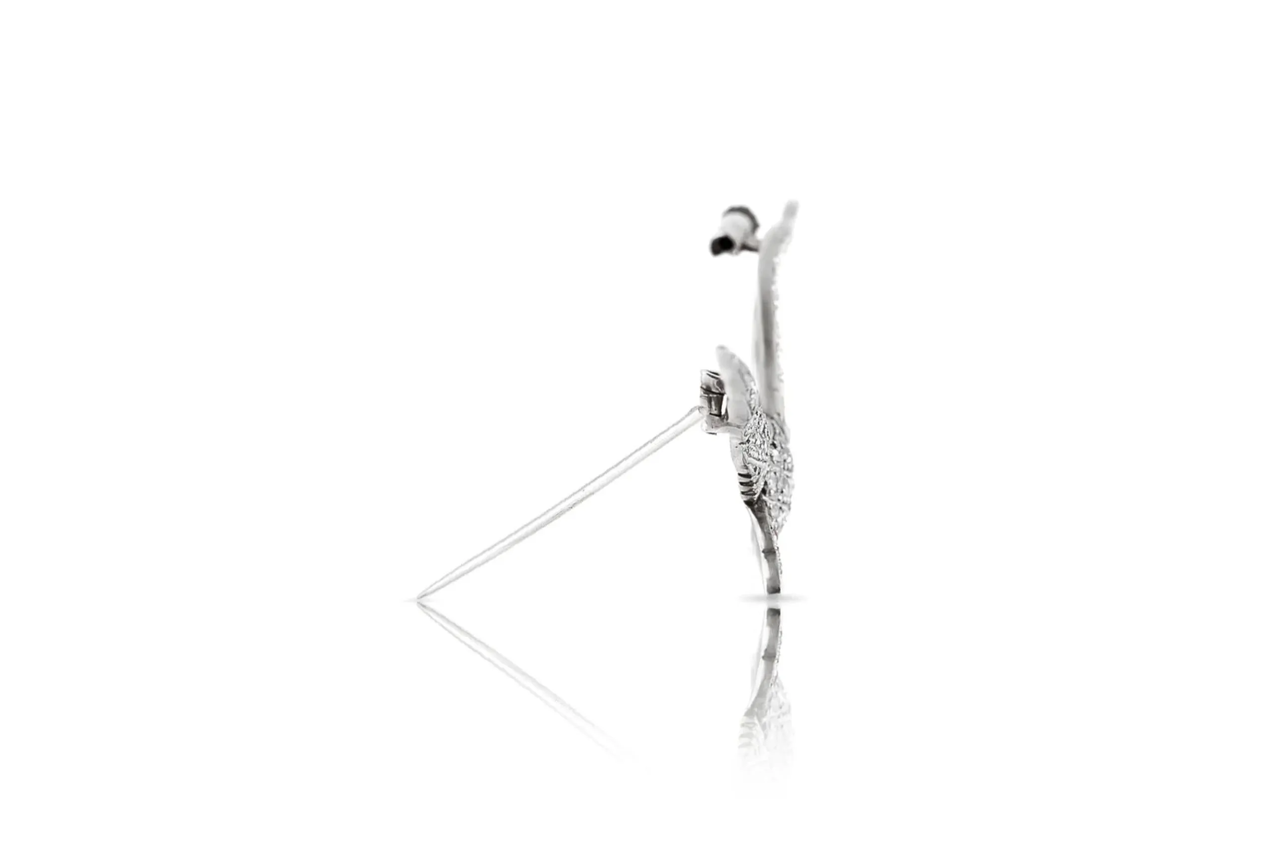 Antique Edwardian 1900s Bird Brooch with Diamonds and Ruby
