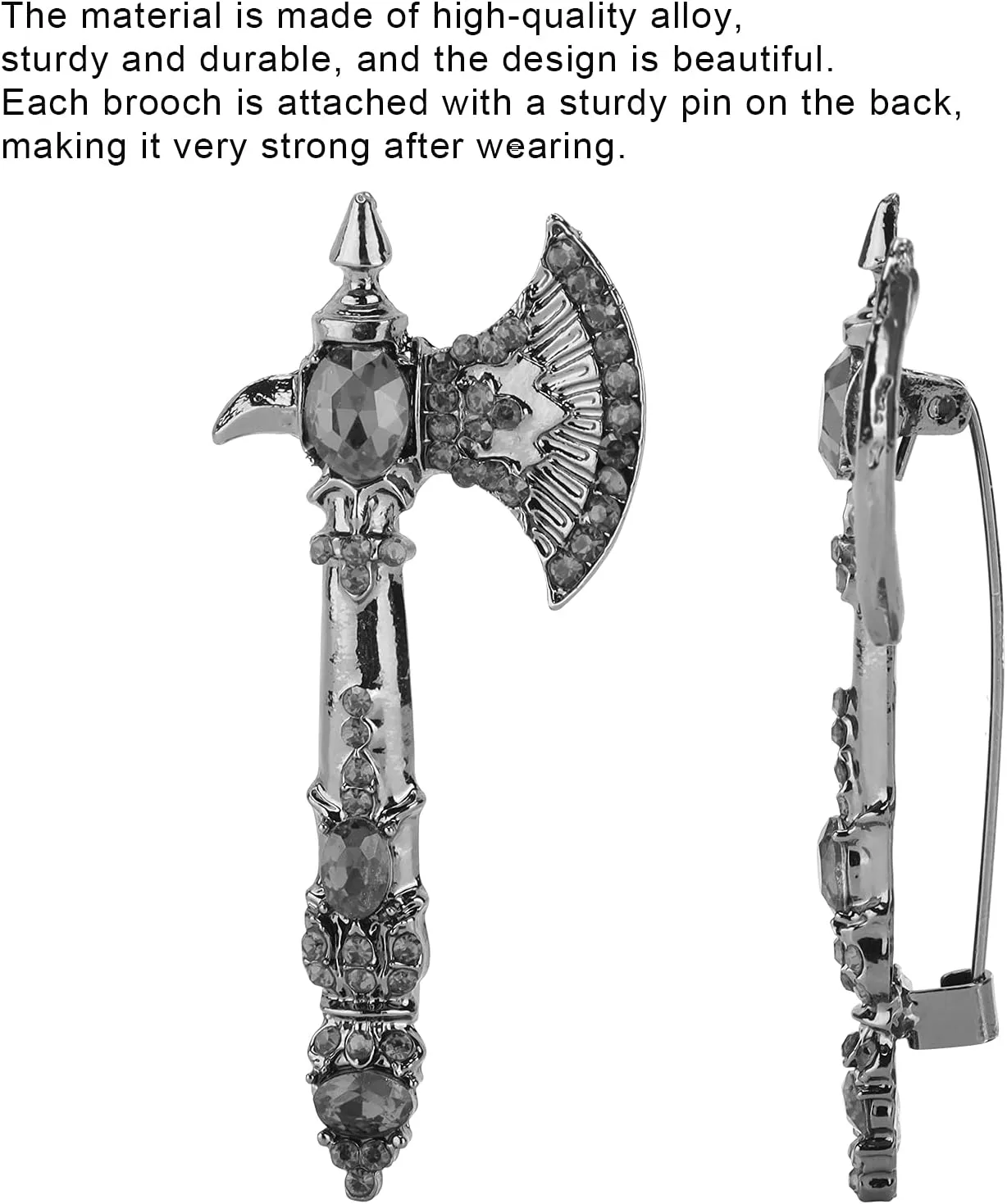 Axe Brooch Pin, Accessory Brooch Badge Pins Tomahawk Pin Christmas Brooches for Male and Female(Black)