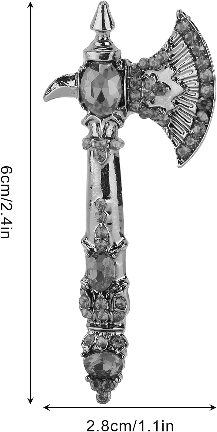 Axe Brooch Pin, Accessory Brooch Badge Pins Tomahawk Pin Christmas Brooches for Male and Female(Black)
