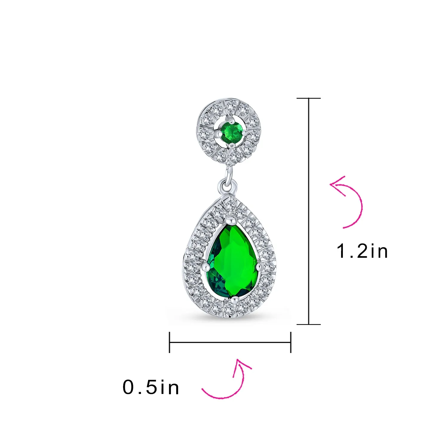 Classic Bridal CZ Dangle Chandelier Earrings 14K Gold Plated Sterling Silver