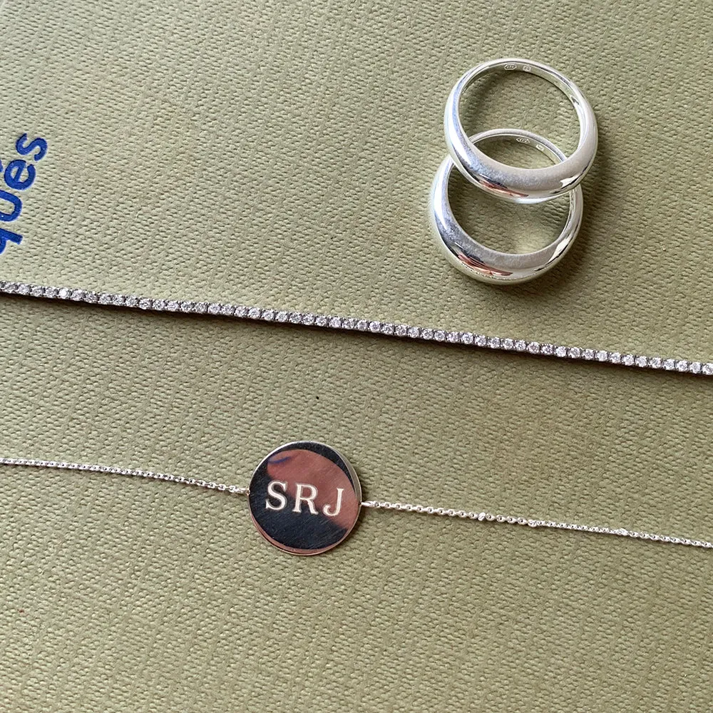 Curve Dome Ring Set in Silver