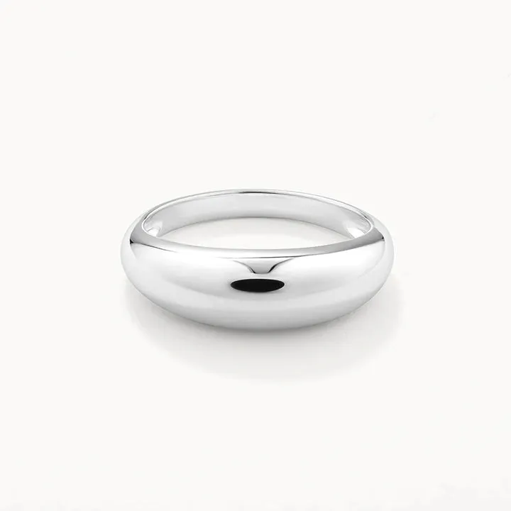 Curve Dome Ring Set in Silver
