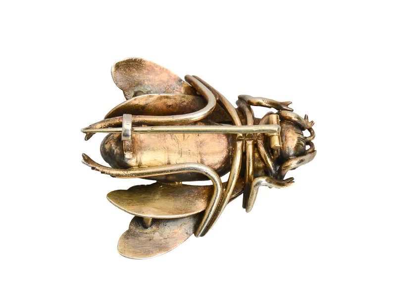 Detailed Vermeil Silver Honey Bee Brooch