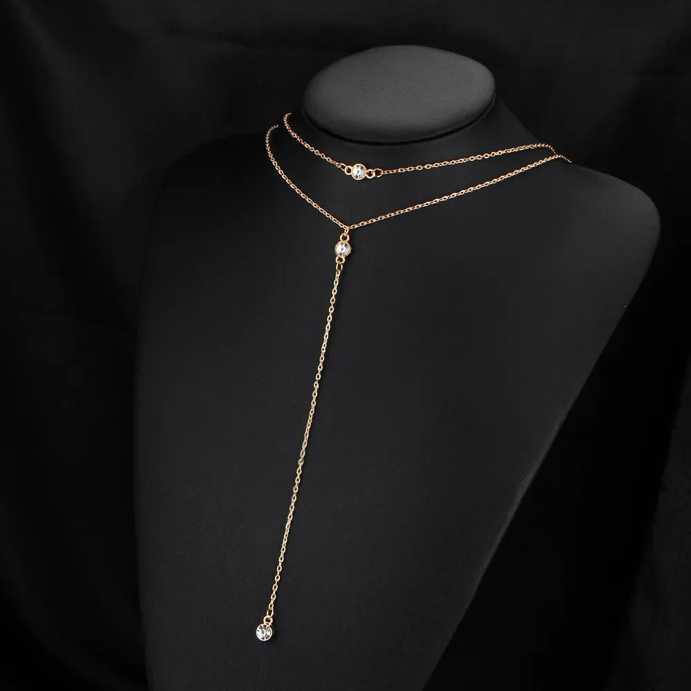 Double Link IF ME Alloy Gold Chain Necklace