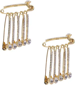 Golden Color Saree Pin With One Big Stone set of 12