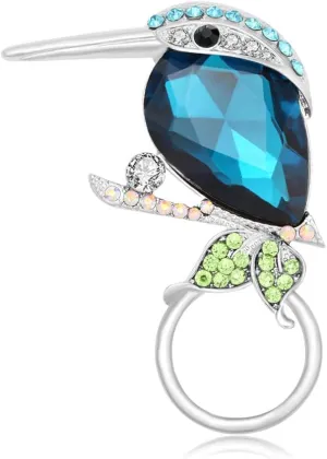 NOUMANDA Retro Jewelry Crystal Rhinestone Woodpecker Animal Brooches Brooch Pins,Bird Eyeglass Holder