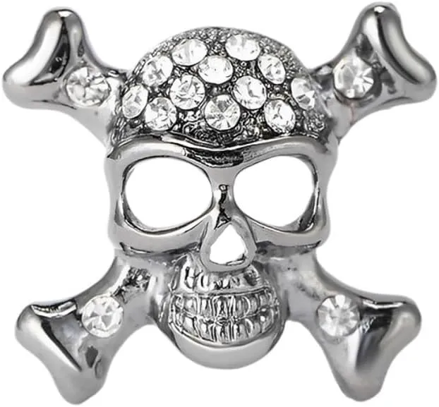 Punk Skull Brooch Pins for Women, Hip Hop Cross Skull Brooch Pin, Halloween Gothic Skull Brooch Lapel Pin, Punk Rock Skull Skeleton Brooches Pins for Women Hat Bag Suit Dress Accessories