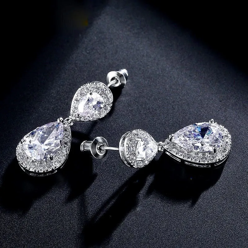 "Renee" - Cubic Zirconia Bridal Jewelry Set - Available in Silver, Rose Gold and Yellow Gold