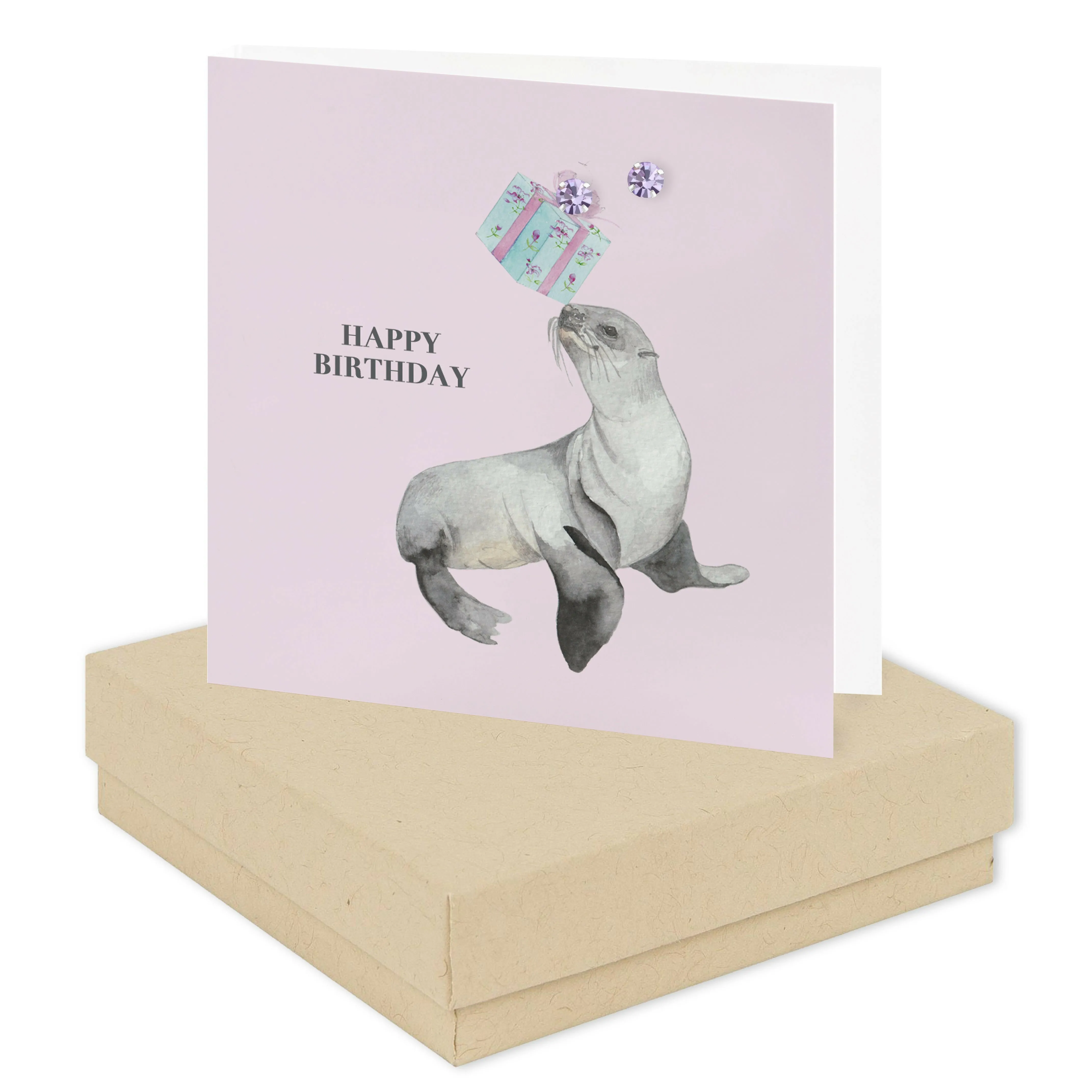 Silver Sterling Stud Earrings in Boxed Seal Design - Elegant Gift Card Included