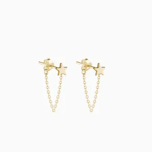 Star Chain Gold Earring