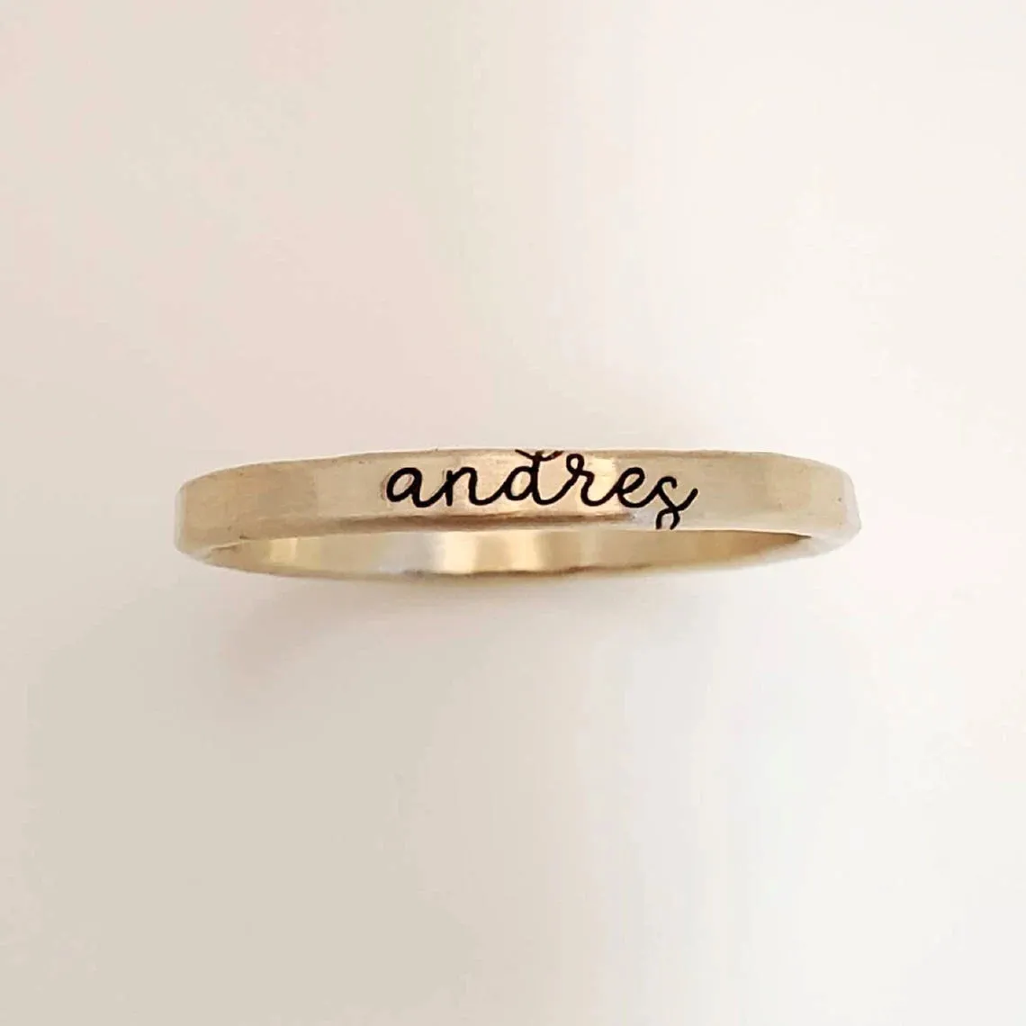 Thin Cursive Name Ring