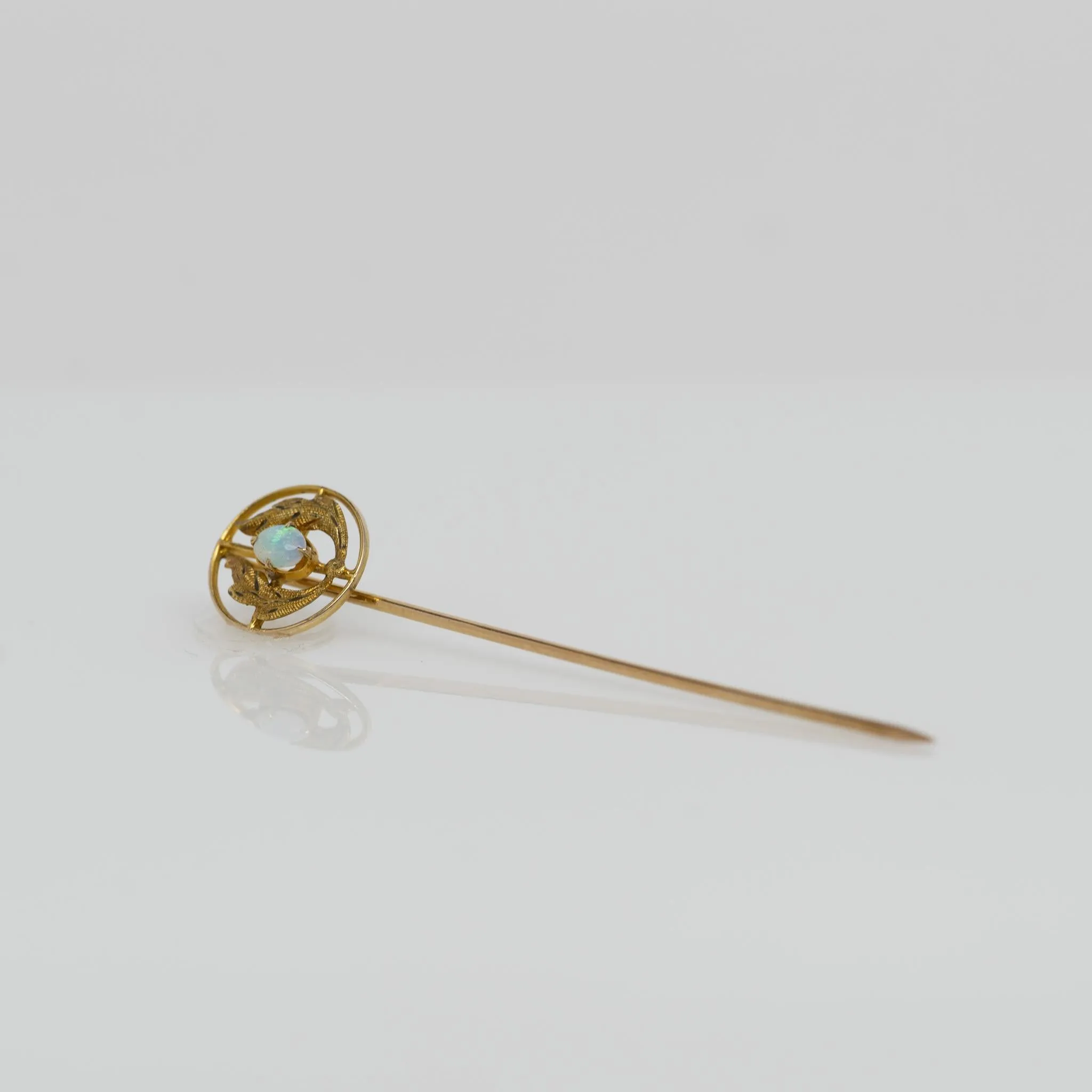Victorian John Jasinski & CO 14K Yellow Gold Opal Pin