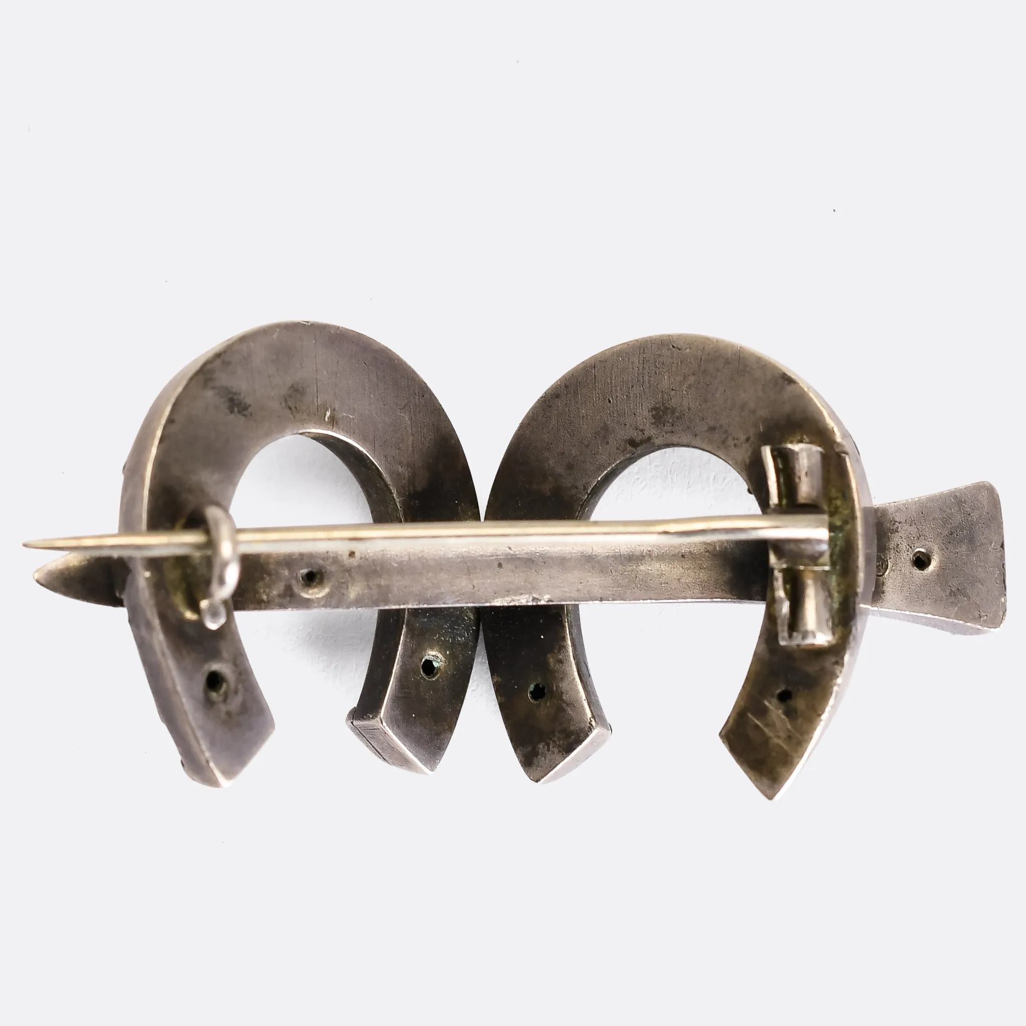 Victorian "Good Luck" Horseshoe Brooch