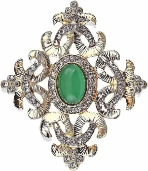 Vintage Antique Baroque pin Style Brooches Pin Red Green Shiny Cubic Zirconia Brooch Pin Scarf Holders for Women