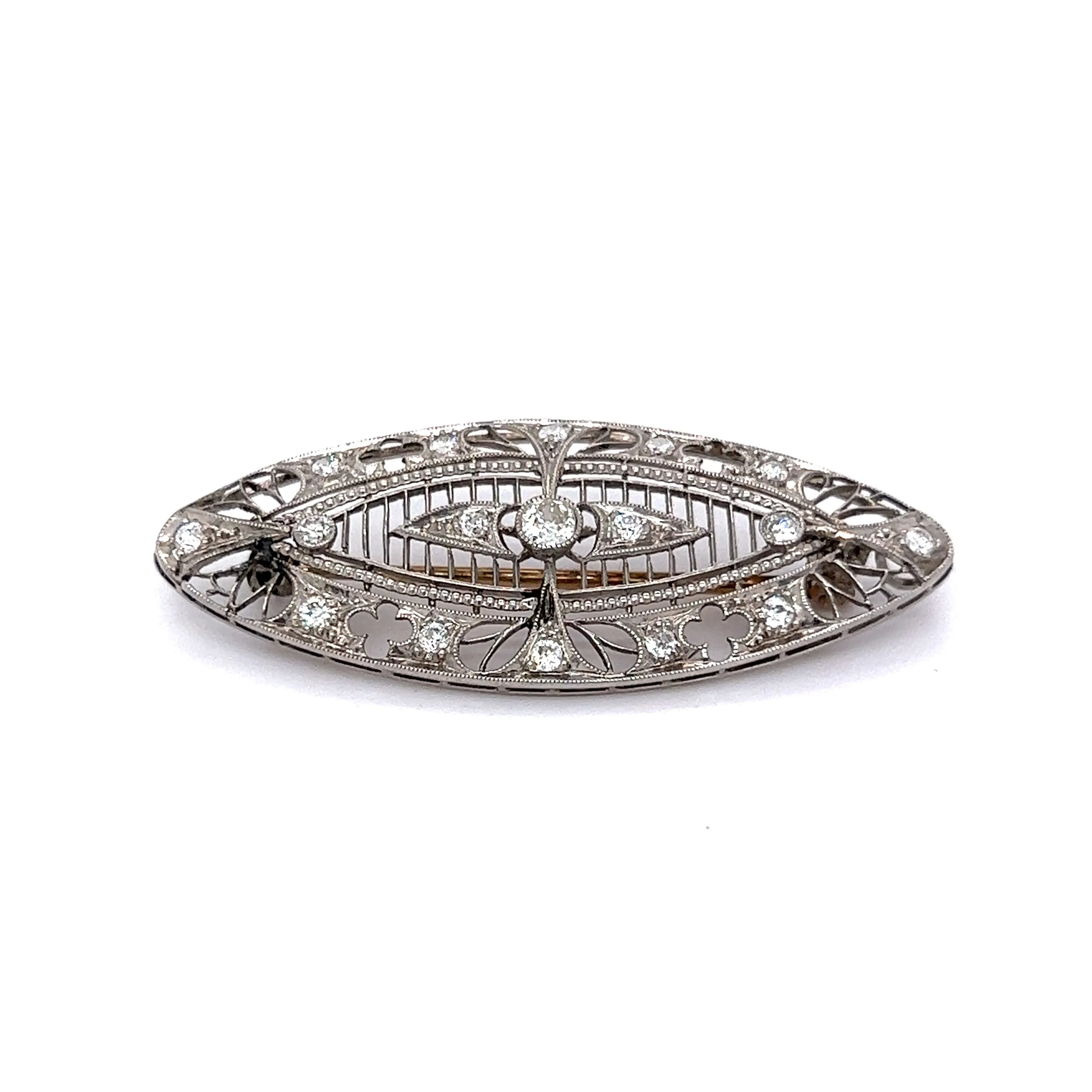Vintage Edwardian Brooch w/ Old European Cut Diamonds