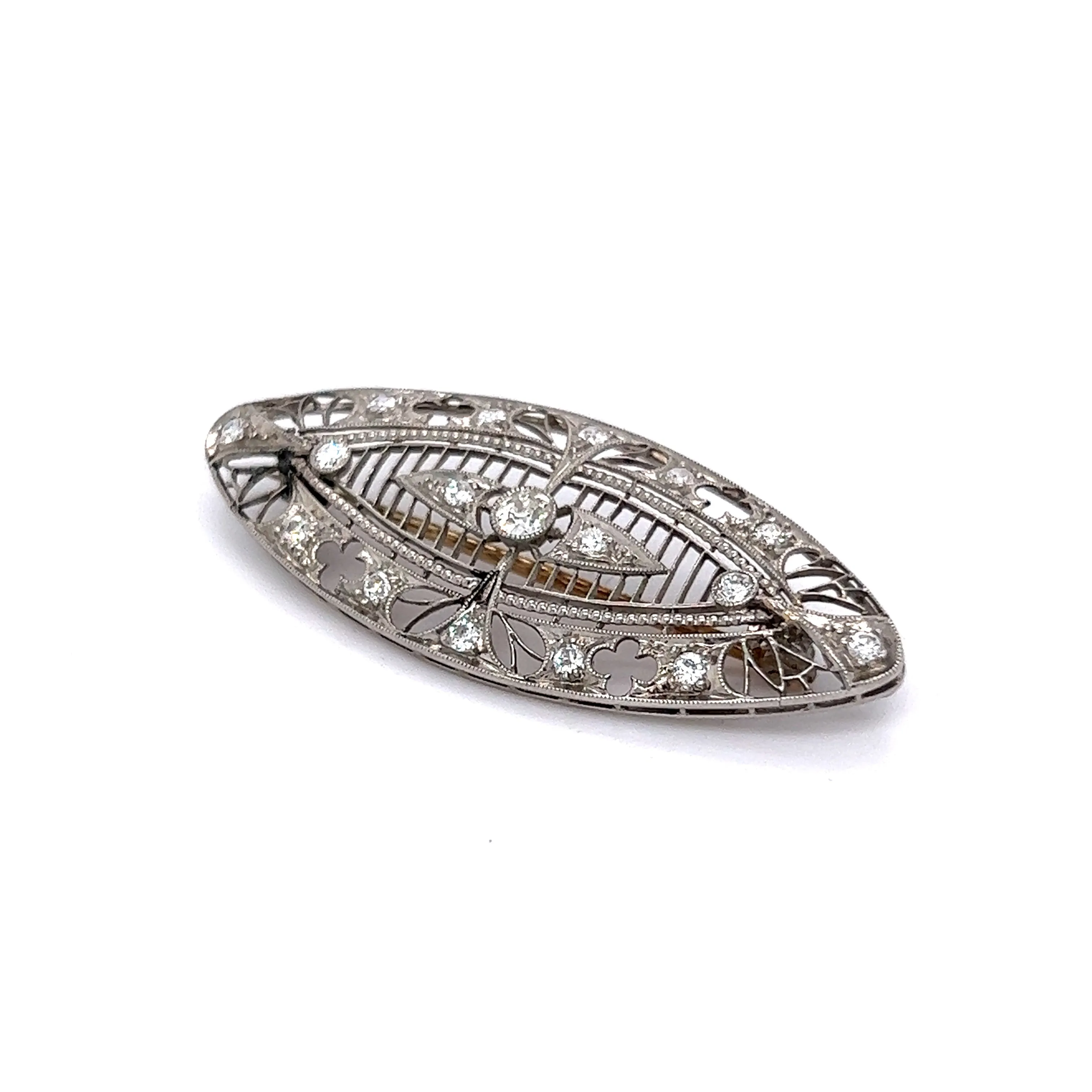 Vintage Edwardian Brooch w/ Old European Cut Diamonds