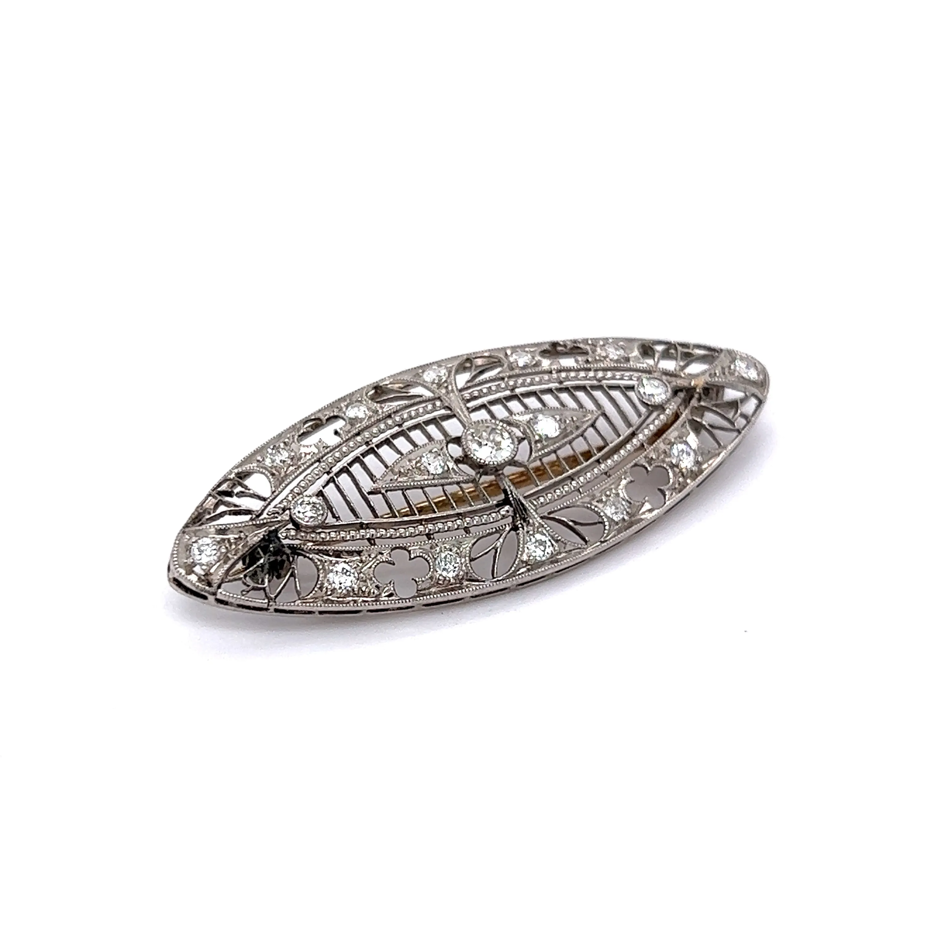 Vintage Edwardian Brooch w/ Old European Cut Diamonds